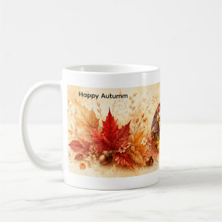 Taza de café acogedora de otoño