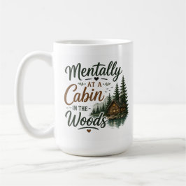 Taza de café acogedora mentalmente en una cabaña e