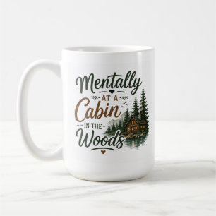 Taza de café acogedora mentalmente en una cabaña e