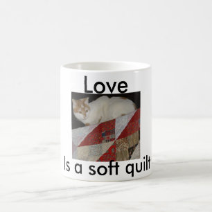 Taza De Café acolche con el gato - la copia, ama, es un edredó