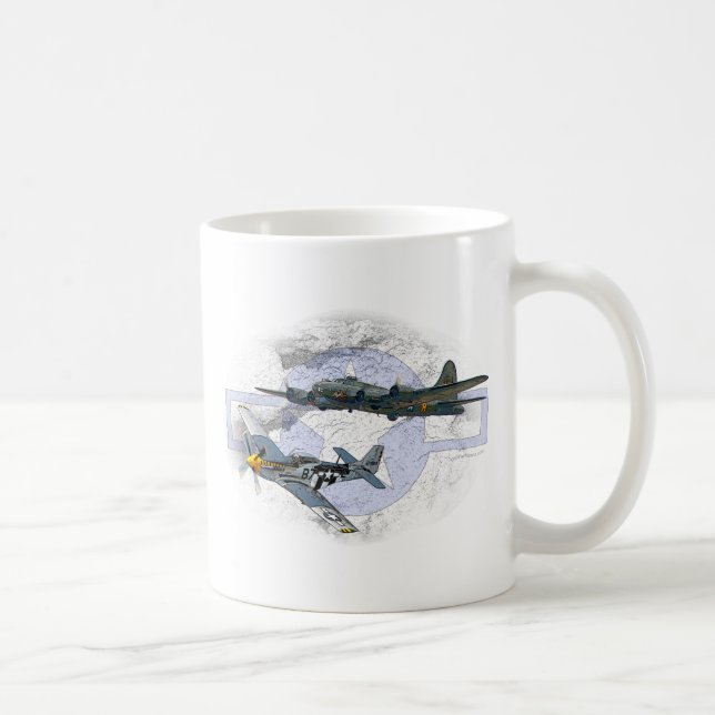 Taza De Café Acompañamiento del vuelo del mustango P-51 (Derecha)