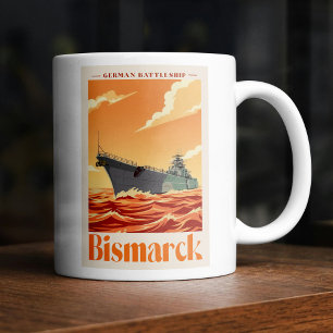Taza De Café Acorazado Alemán Bismarck - Póster Naval Antiguo