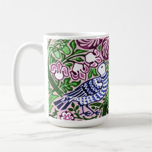Taza De Café Acornados de flores de las aves de arte folclórico