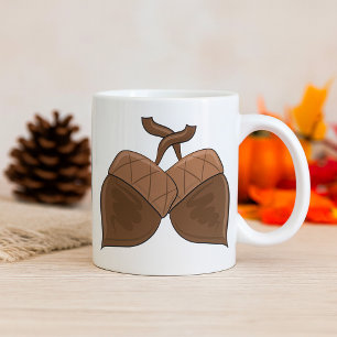 Taza De Café Acorns Rustic Otumn Forest Nature