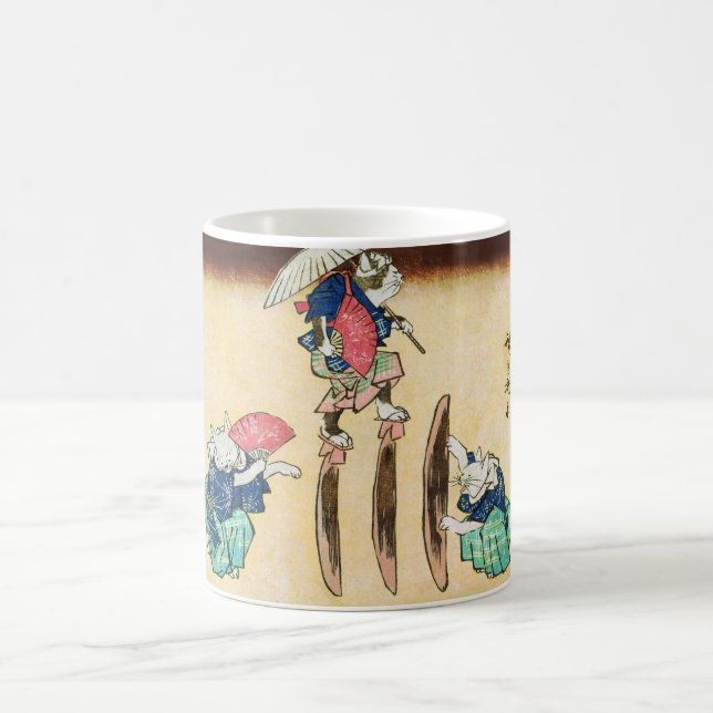 Taza De Café Acrobat Cat, Hiroshige, Ukiyo-e (Centro)