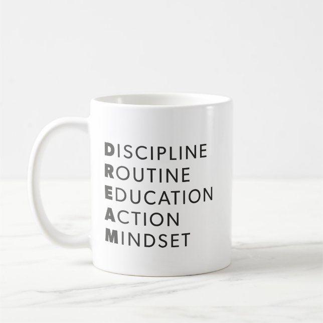 Taza De Café Acrónimo de sueño - Grind, Gym, Hustle, Success, M (Izquierda)