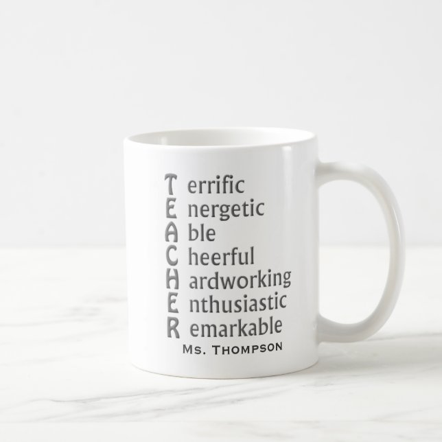 Taza De Café Acrónimo para profesores (Derecha)