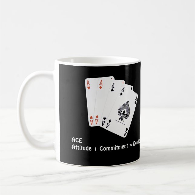 Taza De Café Actitud ACE + Compromiso = Excelencia (Izquierda)