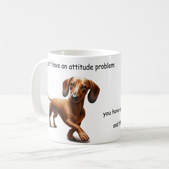 Taza De Café Actitud de Dachshund (Anverso izquierdo)