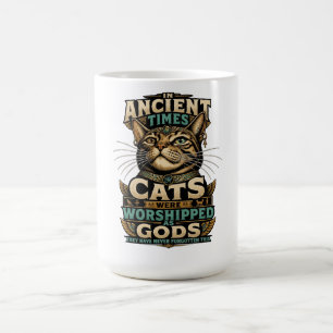 Taza De Café Actitud de Gato Atigrado Antiguo