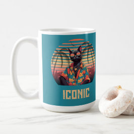 Taza De Café Actitud de gatos tropicales sin tiempo