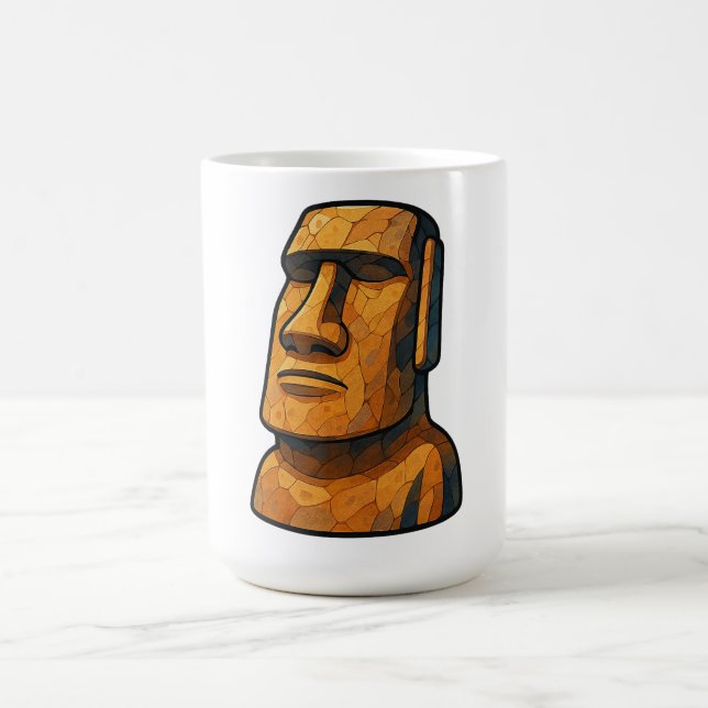 Taza De Café Actitud de la antigüedad de Stoic Moai (Centro)