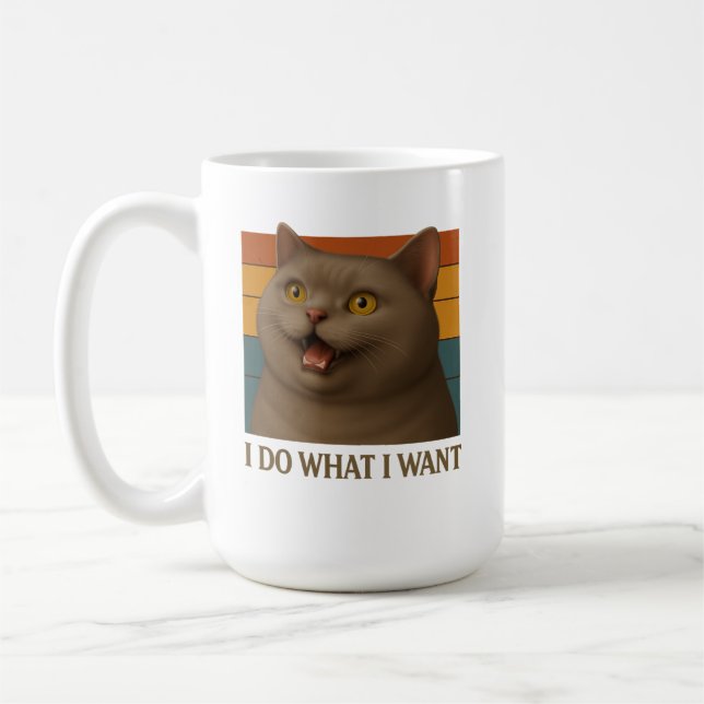 Taza De Café Actitud del gato retro (Izquierda)
