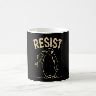 Taza De Café Activismo de Pingüinos de Resistencia Protesta Vin