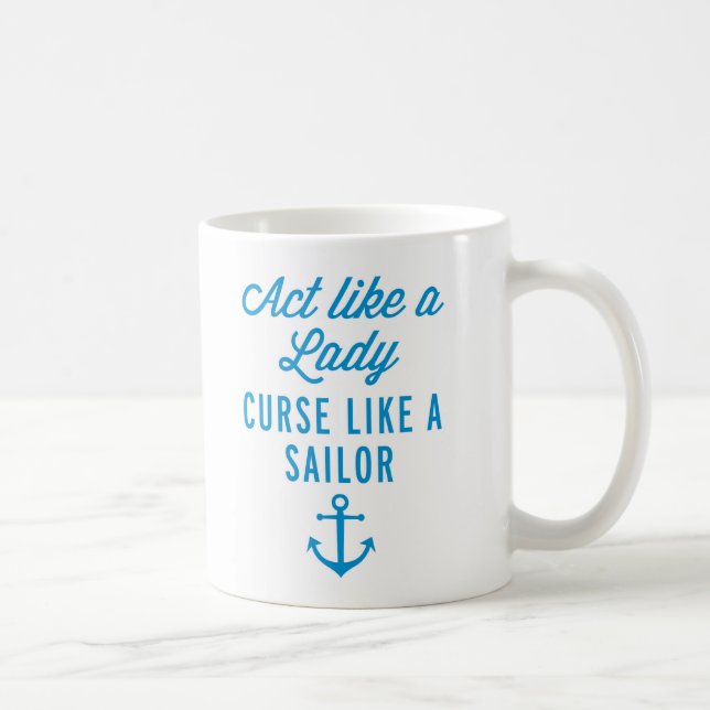 Taza De Café Acto como una señora Funny Quote (Derecha)