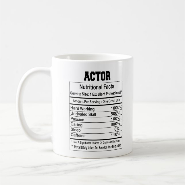 Taza De Café Actor Nutrition Facts Mug (Izquierda)