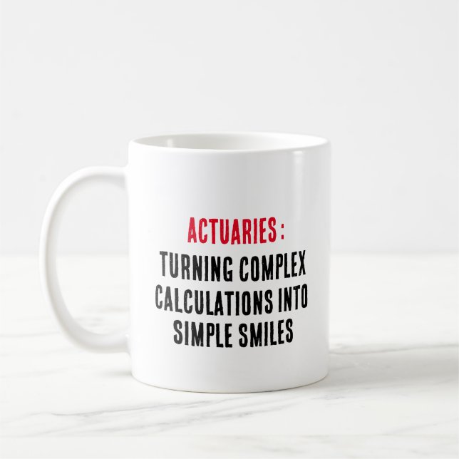 Taza De Café Actuarios: convertir cálculos complejos en (Izquierda)
