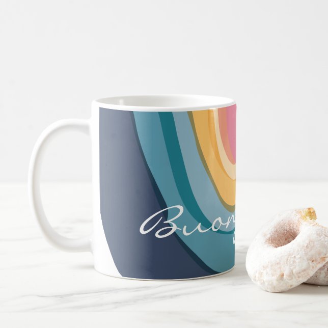 Taza De Café Acuarela abstracta personalizada (Con donut)