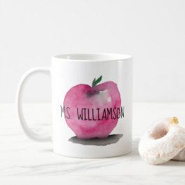 Taza De Café Acuarela APPLE, moderna, docente