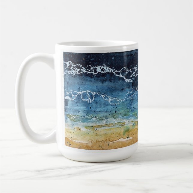 Taza De Café Acuarela Beach Mug (Izquierda)