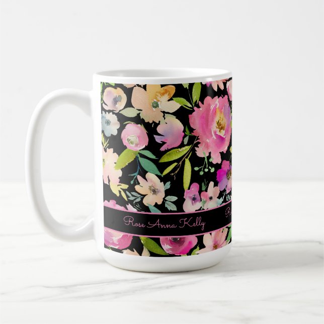 Taza De Café Acuarela Boho Pastel (Izquierda)
