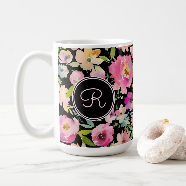 Taza De Café Acuarela Boho Pastel (Con donut)