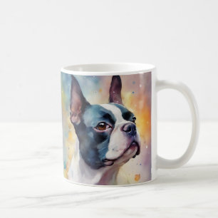 Taza De Café Acuarela Boston Terrier Dog 173