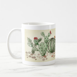 Taza De Café acuarela, cactus