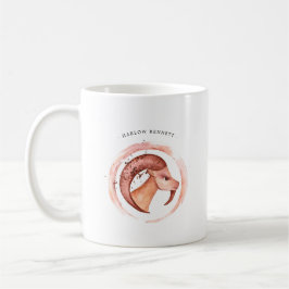 Taza De Café Acuarela Capricornio Astrología Zodiac | Monograma