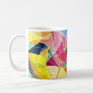 Taza De Café acuarela colorida abstracta, fondo fantástico