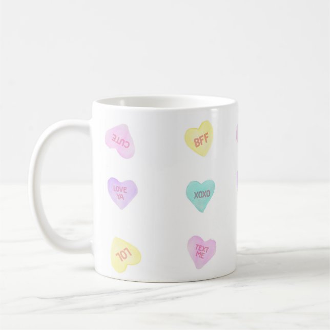 Taza De Café Acuarela Convo Heartz BFF Mug (Izquierda)