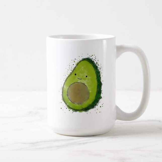 Taza De Café Acuarela Cuta Aguacate (Derecha)
