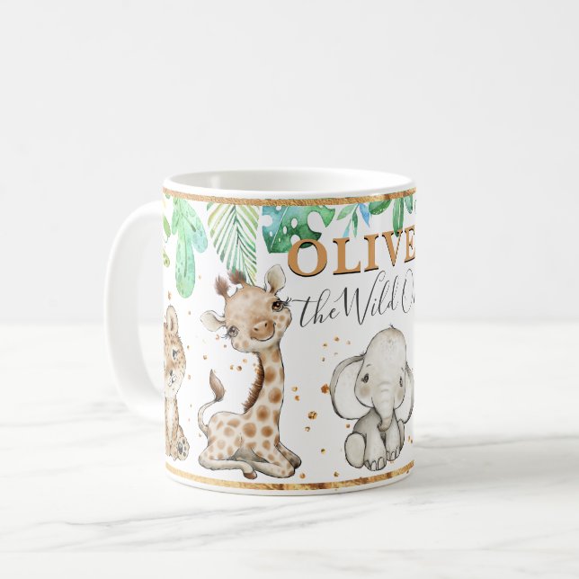 Taza De Café Acuarela Cute Safari Animals Mug (Anverso izquierdo)