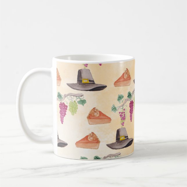 Taza De Café acuarela de acción de gracias (Izquierda)