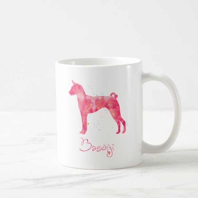 Taza De Café Acuarela de Basenji (Derecha)