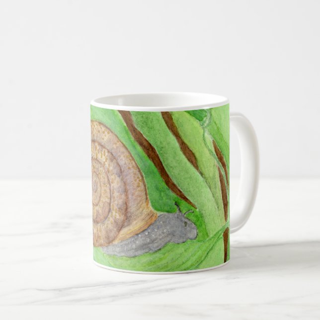 Taza De Café Acuarela de caracol (Anverso derecho)