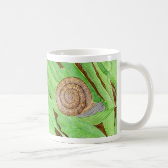 Taza De Café Acuarela de caracol (Derecha)
