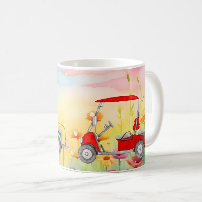 Taza De Café Acuarela de carrito de golf (Anverso derecho)