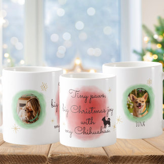 Taza De Café Acuarela de Chihuahua de Navidad – Regalo de Masco