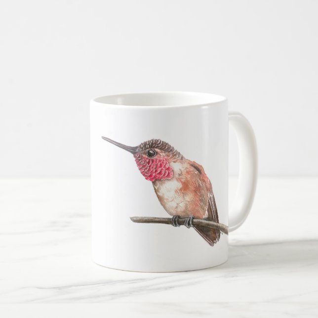 Taza De Café acuarela de colibrí (Anverso derecho)