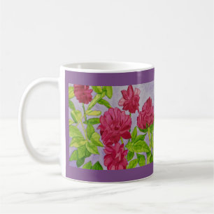 Taza De Café Acuarela de color rosa oscuro de los rosas