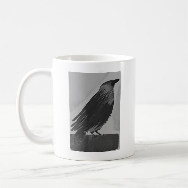 Taza De Café Acuarela De Crow (Izquierda)