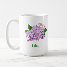 Taza De Café acuarela de flores lilatas púrpuras