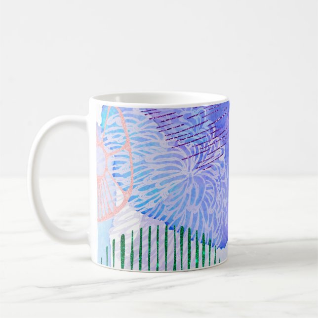 Taza De Café acuarela de fondo abstracto (Izquierda)