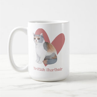 Taza De Café Acuarela de gato al descubierto británica Kitty Pi