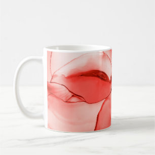 Taza De Café Acuarela de glamur. Efecto brillante Pastel. Pink 