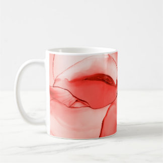Taza De Café Acuarela de glamur. Efecto brillante Pastel. Pink