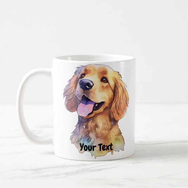 Taza De Café acuarela de Golden Retriever (Izquierda)