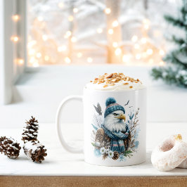 Taza De Café Acuarela de invierno de vibraciones águila calva -