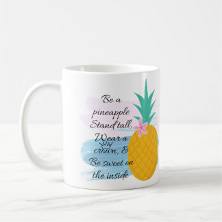 Taza De Café Acuarela de la cita de la piña